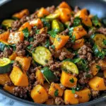 Ground Beef Zucchini Sweet Potato Skillet