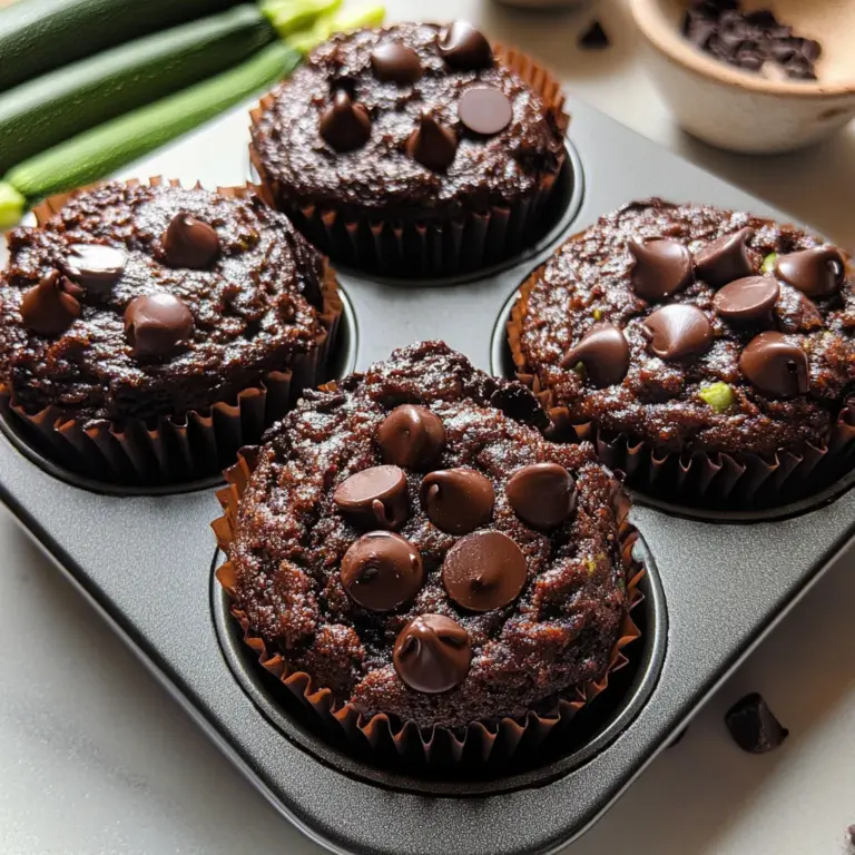 Healthy & Moist Chocolate Zucchini Muffins