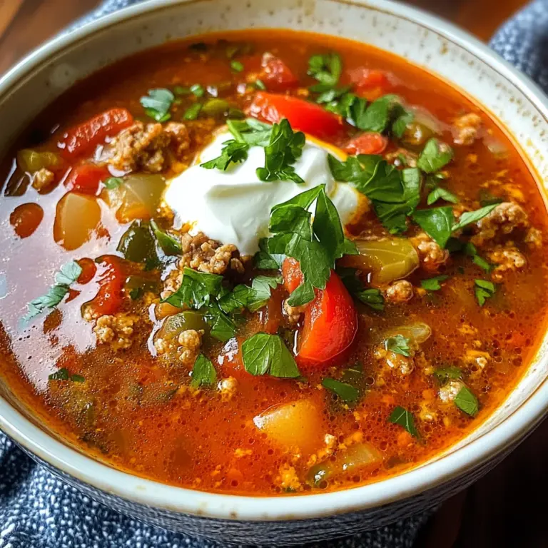 Keto stuffed pepper soup