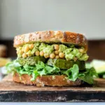 Smashed Chickpea Avocado Dill Pickle Sandwiches