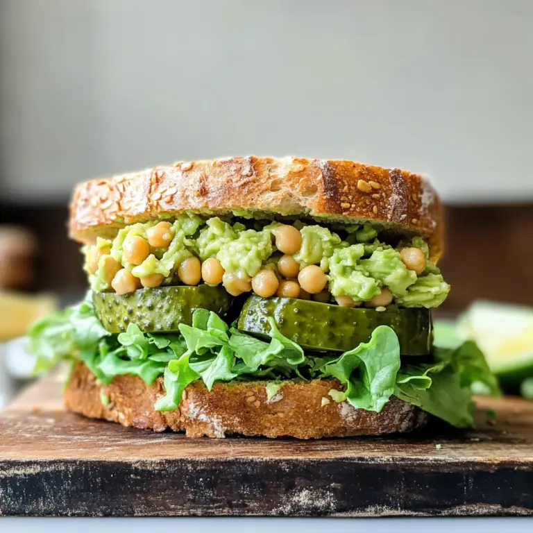 Smashed Chickpea Avocado Dill Pickle Sandwiches
