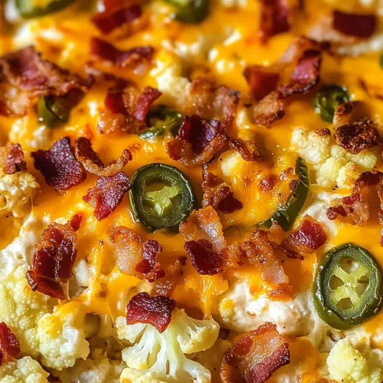 Cauliflower Jalapeno Popper Casserole