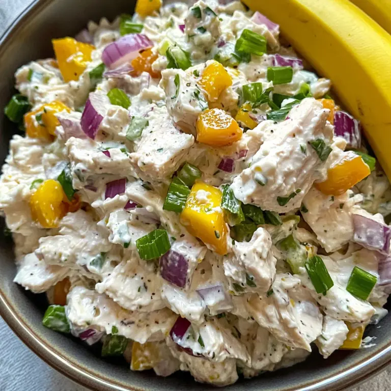 Cottage Cheese Chicken Salad with Banana Peppers