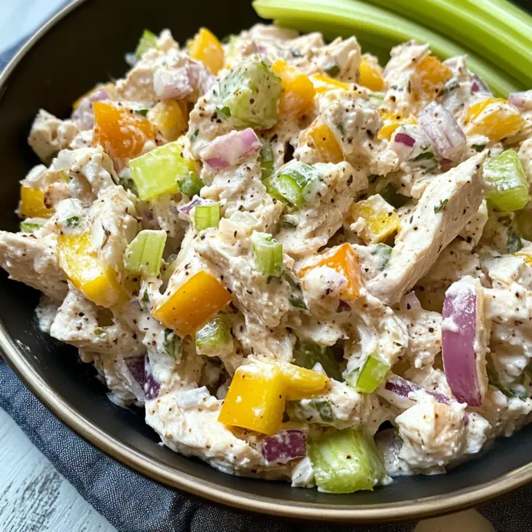 Cottage Cheese Chicken Salad with Banana Peppers