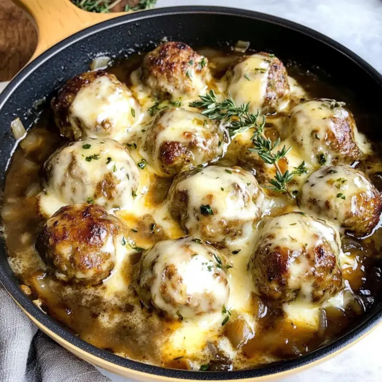 French Onion Chicken Meatballs