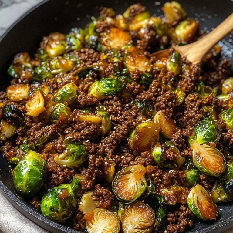 Ground Beef and Brussels Sprouts
