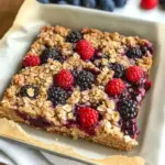 Healthy Berry Oatmeal Bars Breakfast