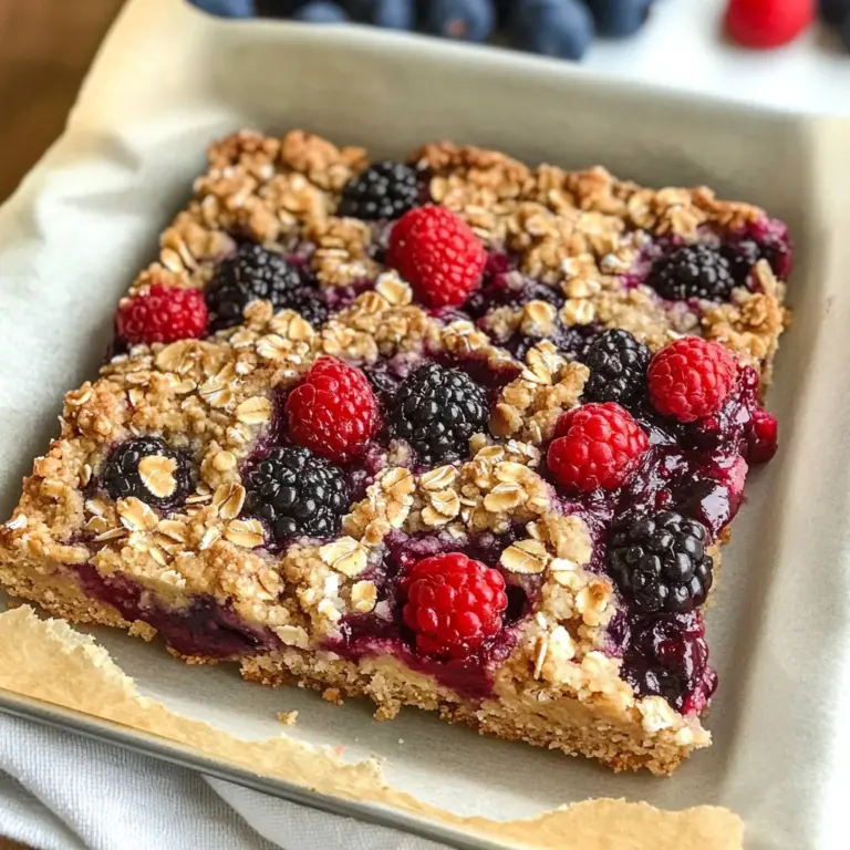Healthy Berry Oatmeal Bars Breakfast