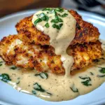 Parmesan Crusted Chicken with Creamy Garlic Sauce