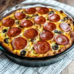 Pepperoni Pizza Keto Crustless Quiche