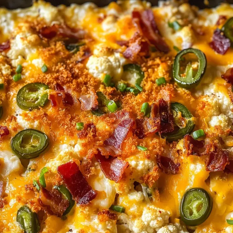 Cauliflower Jalapeno Popper Casserole