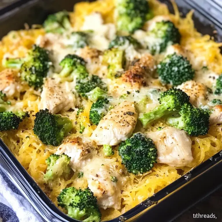 Chicken Alfredo Spaghetti Squash Casserole: Whole30, Paleo, Low Carb, GF
