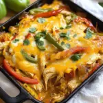 Chicken Fajitas Casserole (easy and cheesy!)