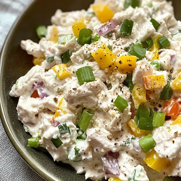 Cottage Cheese Chicken Salad with Banana Peppers