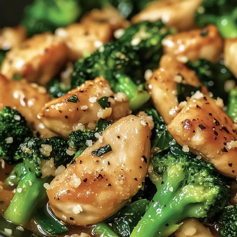 Garlic Chicken with Broccoli and Spinach