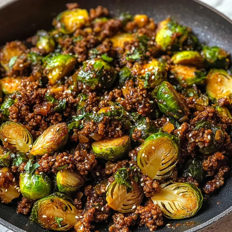 Ground Beef and Brussels Sprouts