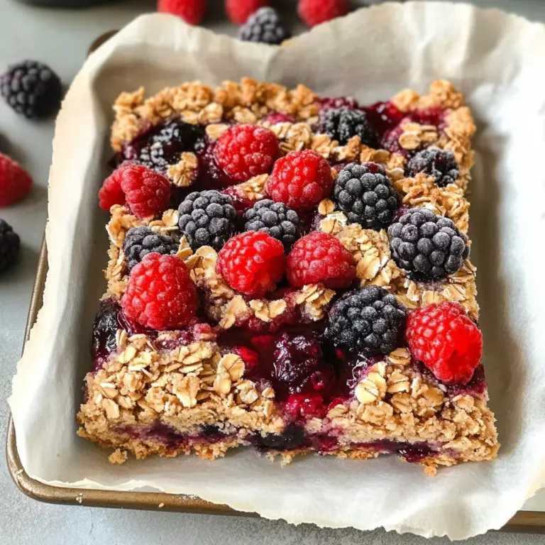 Healthy Berry Oatmeal Bars Breakfast