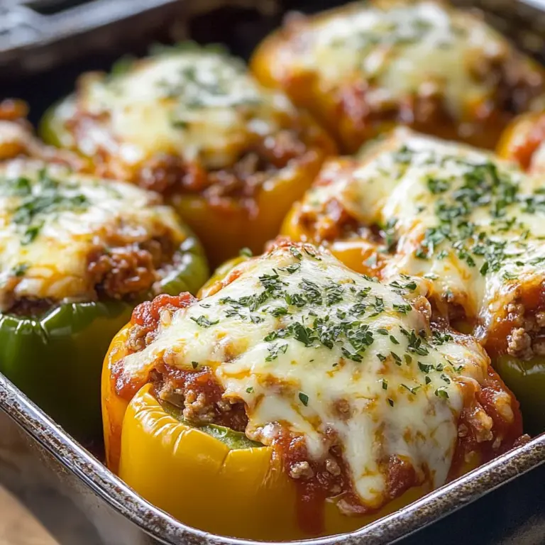Keto Lasagna Stuffed Peppers