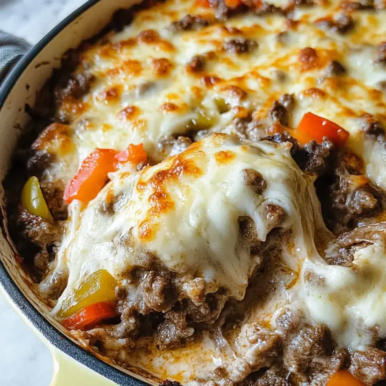 Low Carb Philly Cheesesteak Casserole