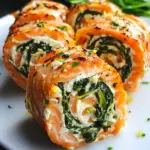 Spinach & Feta Stuffed Salmon Pinwheels