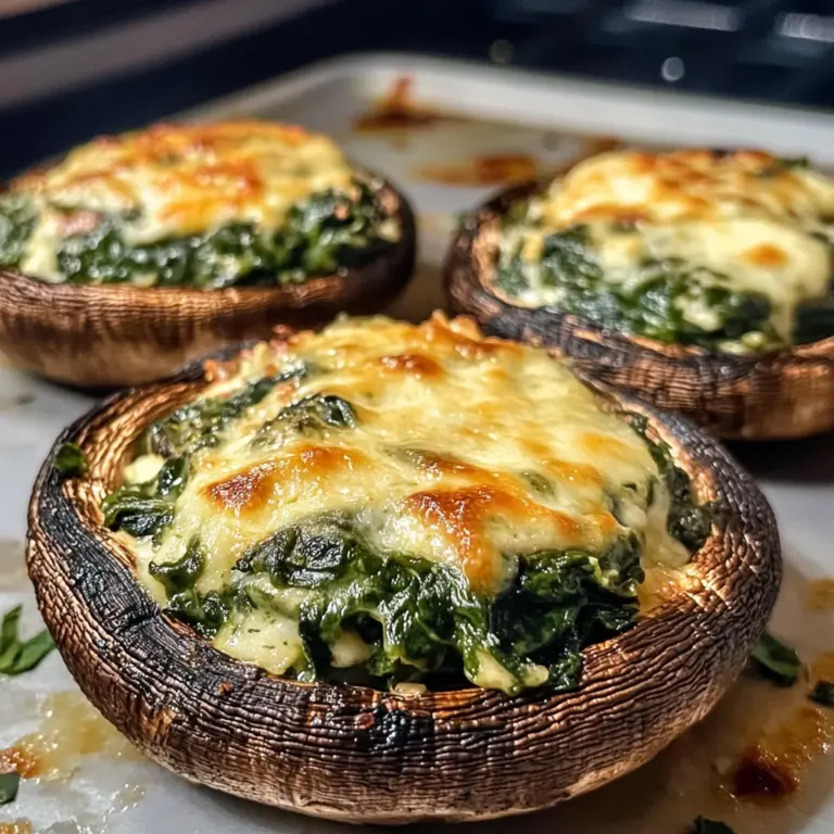 Spinach and Cheese Stuffed Portobello Mushroom