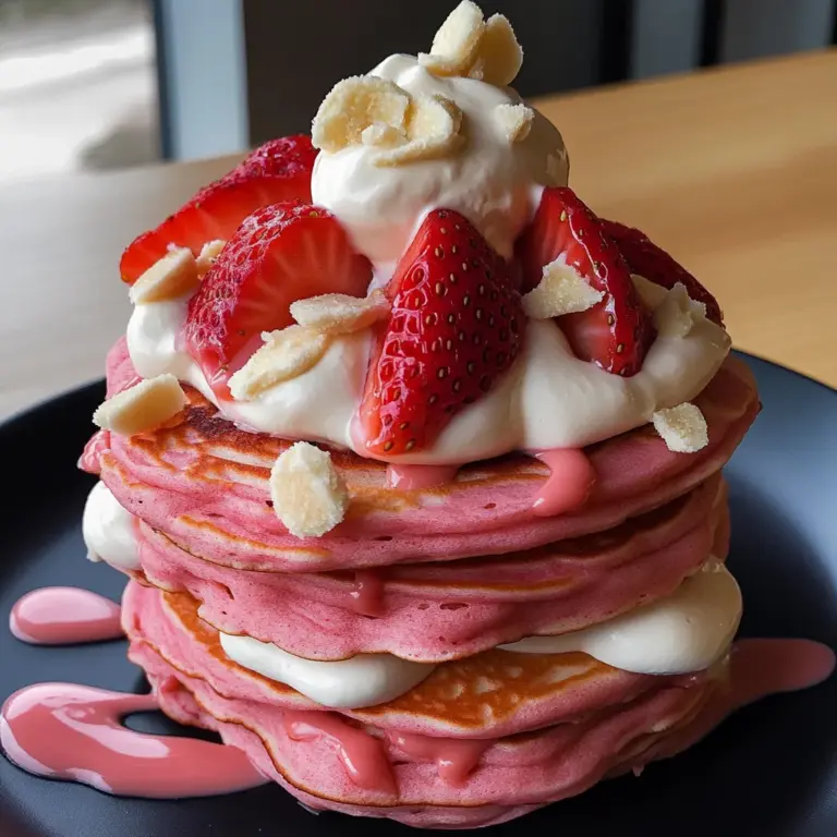 Strawberries and Cream Protein Pancakes