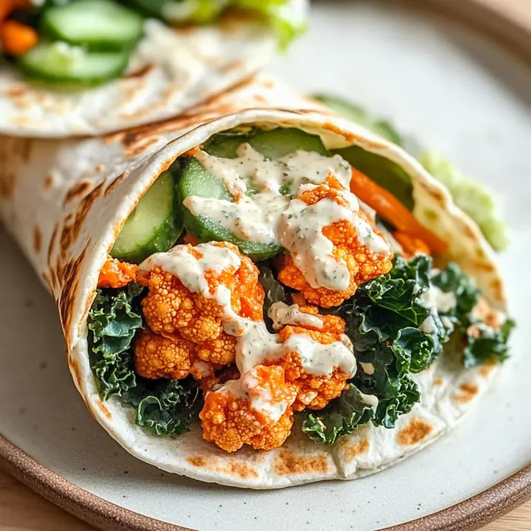 Vegan Buffalo Cauliflower Wraps