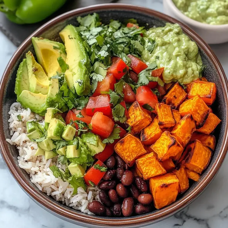 Vegan Burrito Bowls with Black Beans and Sweet Potatoes (gf)