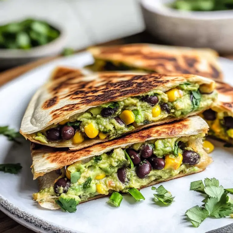 Vegan Quesadillas with Black Beans and Avocado