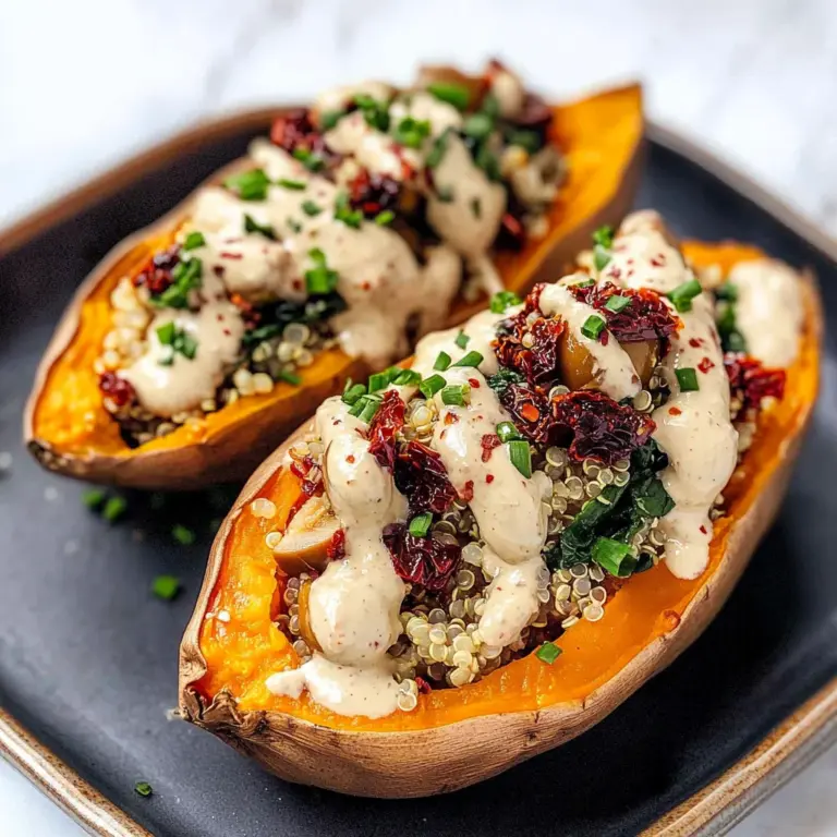 Vegan Stuffed Sweet Potatoes with Mediterranean Quinoa