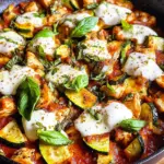Caprese Chicken with Zucchini and Tomatoes Skillet