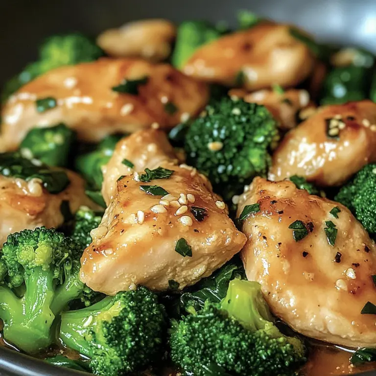 Garlic Chicken with Broccoli and Spinach