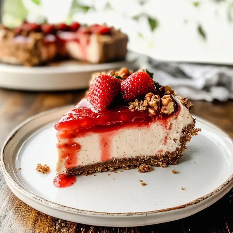 Gluten Free & Vegan Strawberry Cheesecake (with Oat Milk)