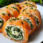 Spinach & Feta Stuffed Salmon Pinwheels
