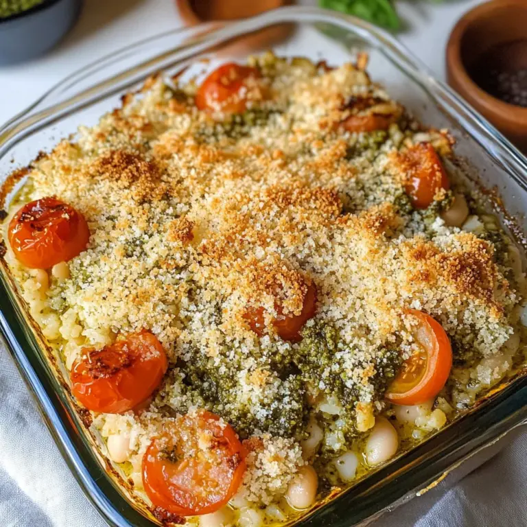 White Bean and Pesto Bake