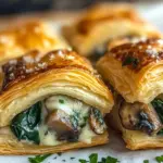 Creamy Mushroom & Spinach Stuffed Pastry Bites
