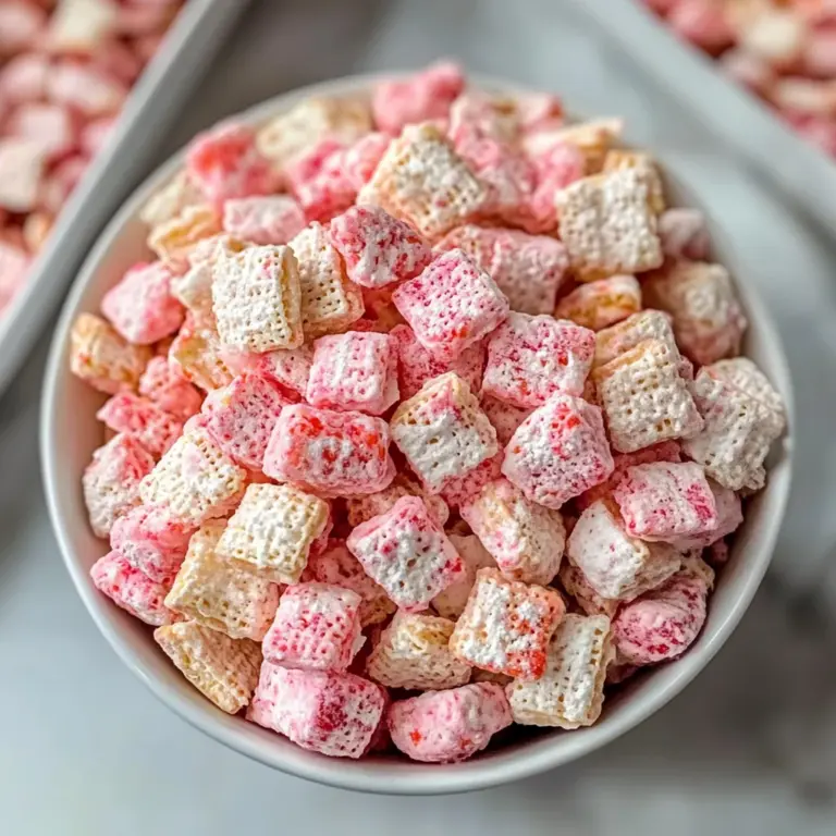 Easy Strawberry Shortcake Puppy Chow