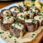 Garlic Butter Steak Bites with a Rich Parmesan Cream Sauce