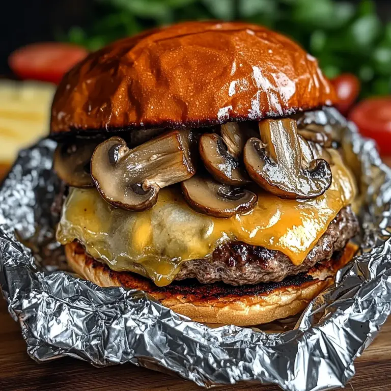 Mushroom and Swiss Burger Foil Packets