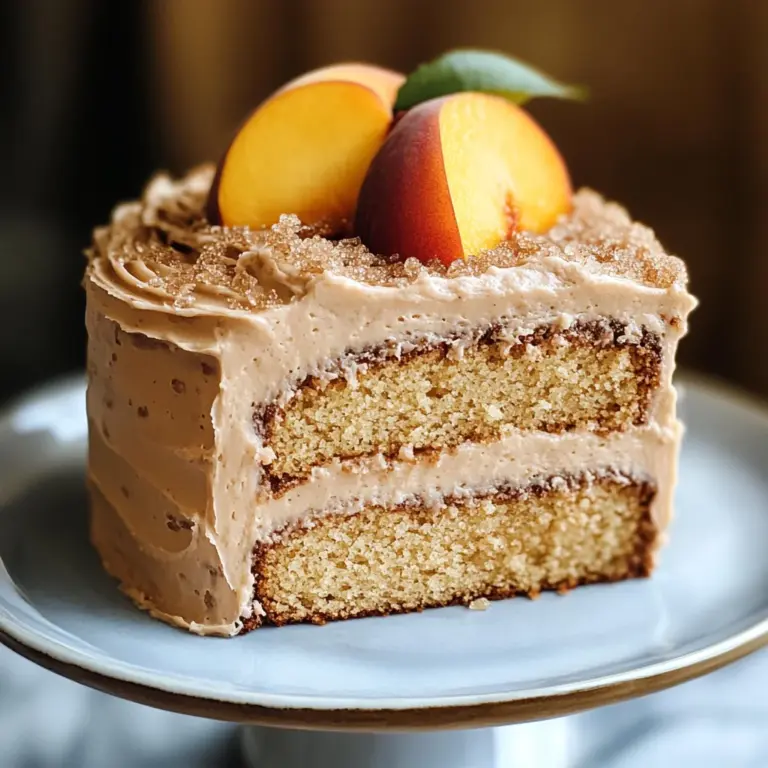 Peach Cake with Brown Sugar Frosting