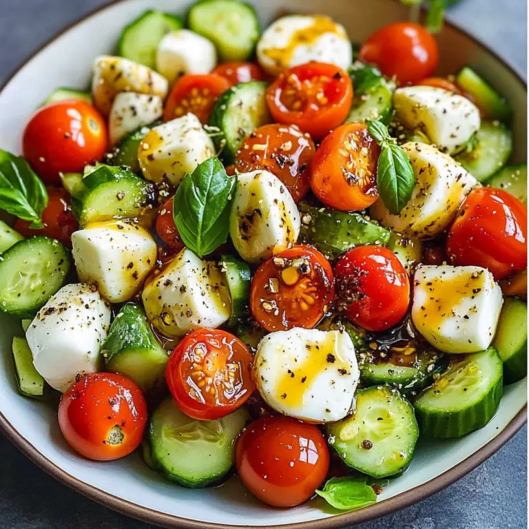 Tomato Cucumber Mozzarella Salad